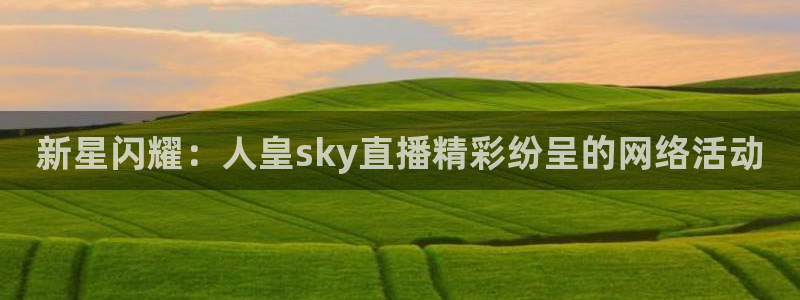 857体育赛事直播免费：新星闪耀：人皇sky直播精彩纷呈的网络活动